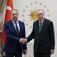 Cumhurbaşkanı Erdoğan Lavrov ile bir arada