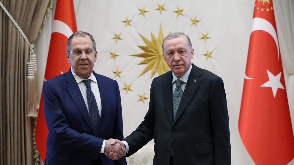 Cumhurbaşkanı Erdoğan Lavrov ile bir arada