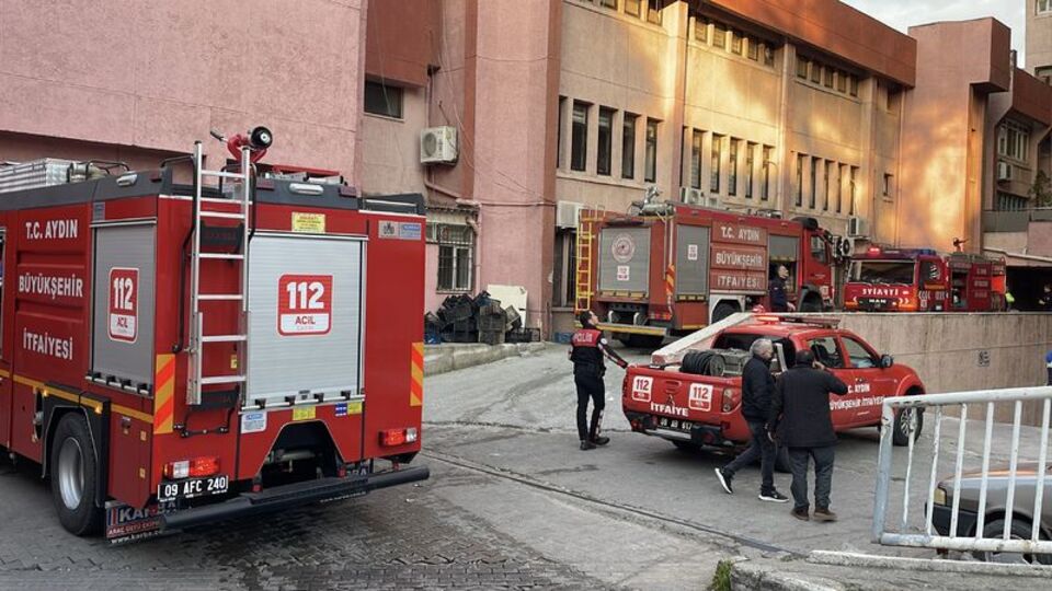 Hastanenin çamaşırhane bölümünde yangın