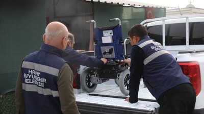 Hatay'da tekerlekli sandalye desteği