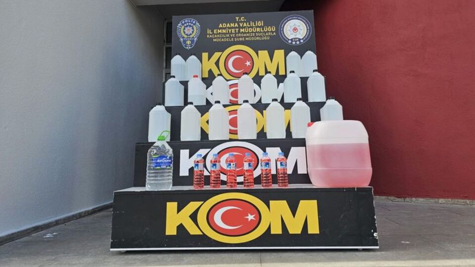 Adana'da sahte içki ele geçirildi
