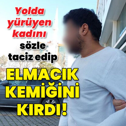 Yolda yürüyen kadını sözle taciz etti! Elmacık kemiğini kırdı!