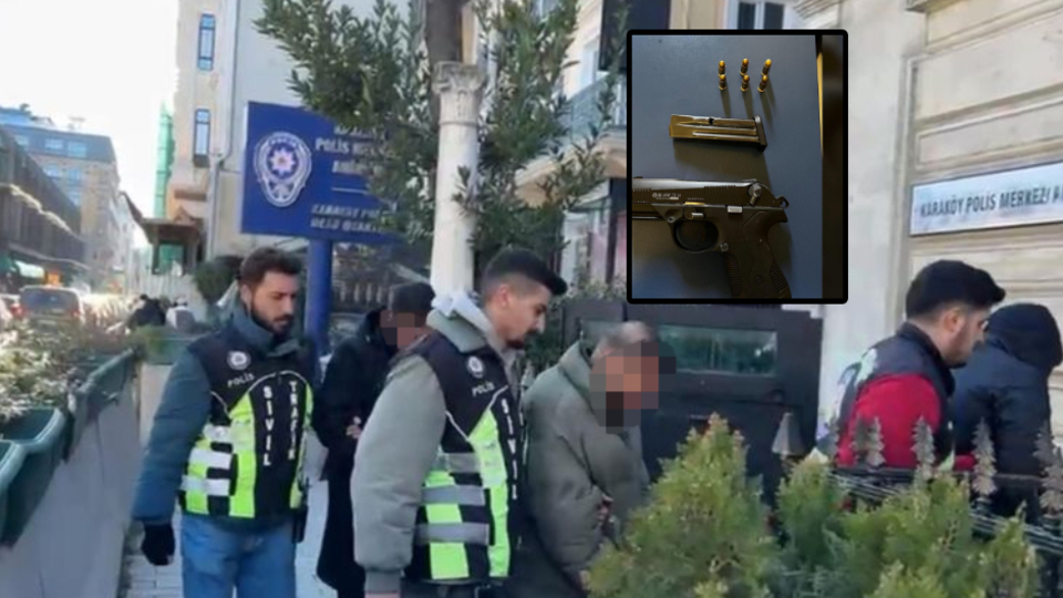 Değnekçinin üzerinden silah çıktı