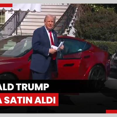 Trump Tesla araca bindi