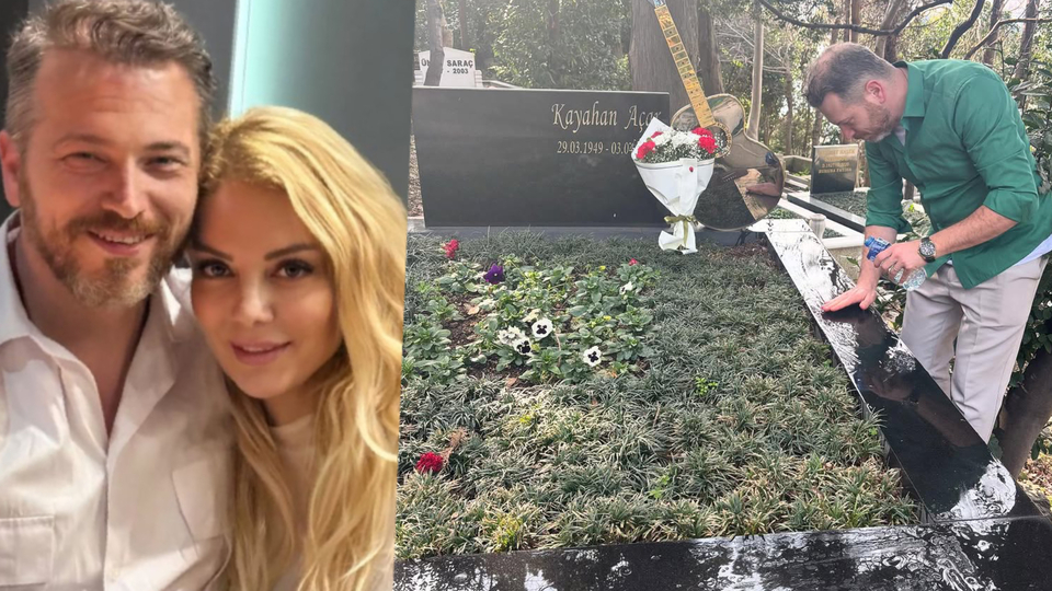 Sevgilisiyle babasının mezarına gitti