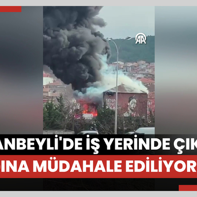 Sultanbeyli'de iş yerinde çıkan yangına müdahale ediliyor