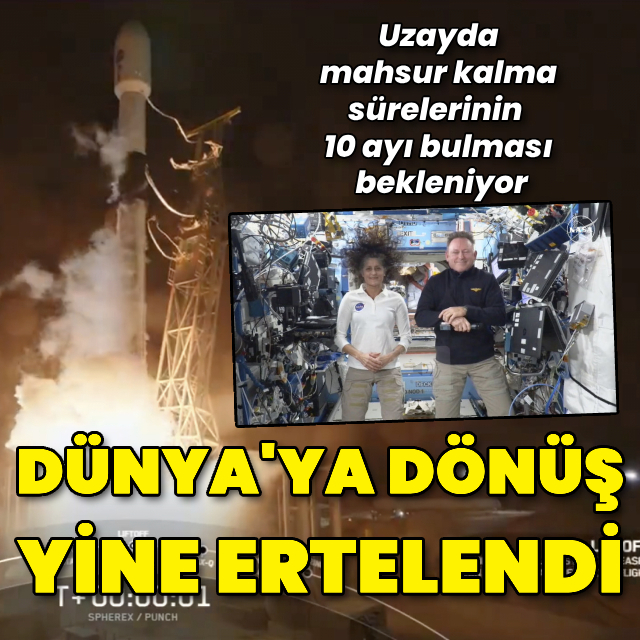 Uzayda mahsur kalan astronotların Dünya'ya dönüşü yine ertelendi