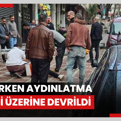 Bayrampaşa'da kaldırımda yürürken aydınlatma direği üzerine devrildi