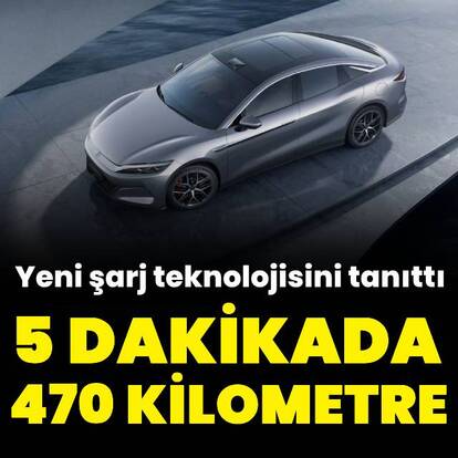 5 dakikada 470 kilometrelik şarj