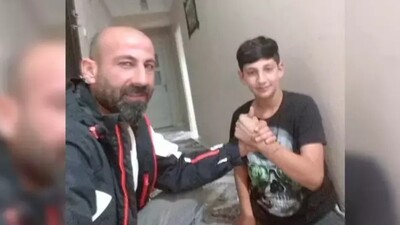 Baba-oğul çatı tamir ederken düştü!