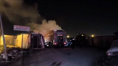 Geri dönüşüm tesisinde yangın çıktı