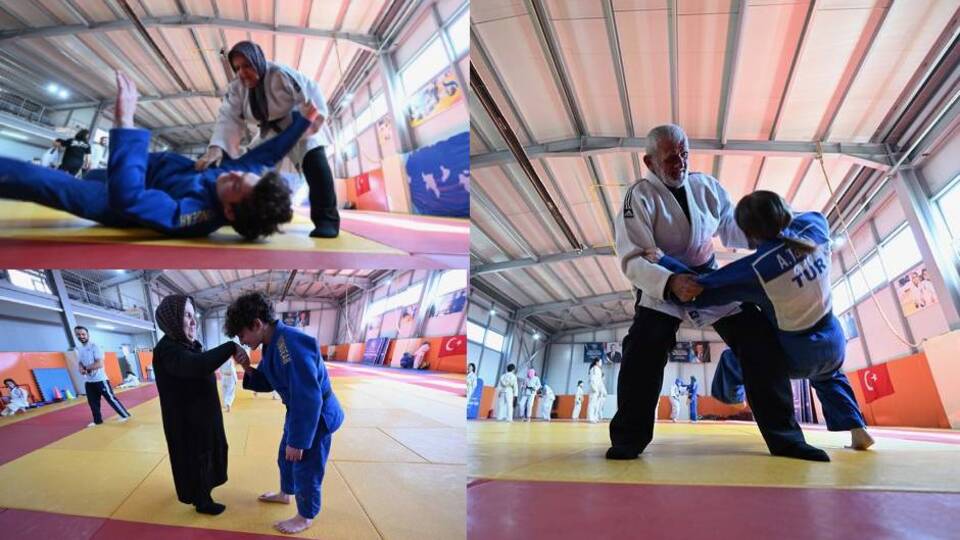 Torunları için başladılar! 77 ve 65 yaşında judo