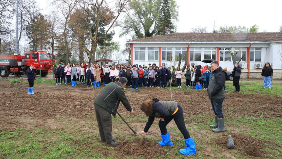 Öğrenciler fidan dikmeyi öğrendi