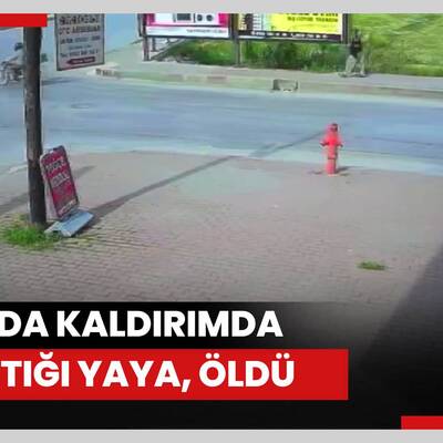 Kazada savrulan otomobilin kaldırımda çarptığı yaya, öldü
