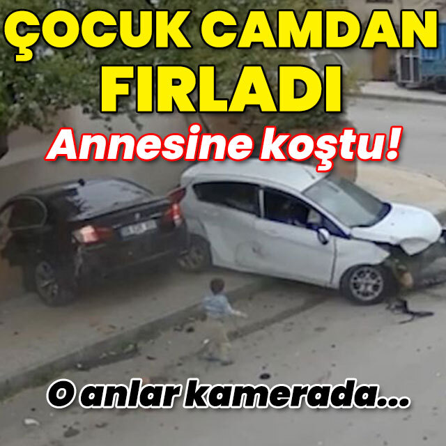 Çocuk camdan fırladı! Can havliyle annesine koştu!