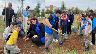 Diyarbakır'da fidan diktiler