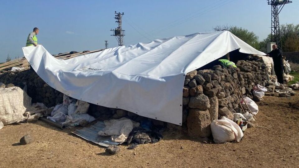Mardin'de hortum mağdurlarına çadır