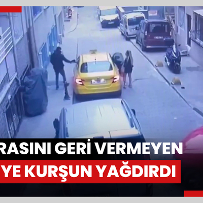 Kasımpaşa'da bin lirasını geri vermeyen kadının bindiği taksiye kurşun yağdırdı; o anlar kamerada