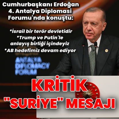 Cumhurbaşkanı Erdoğan: Suriye'nin istikrarsızlaşmasına izin vermeyiz