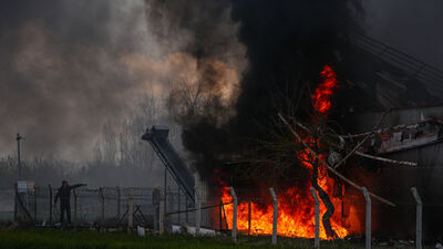 Tavuk çiftliğinde yangın çıktı