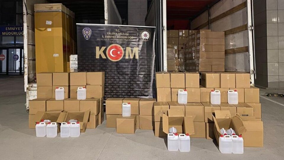 1500 litre etil alkol ele geçirildi