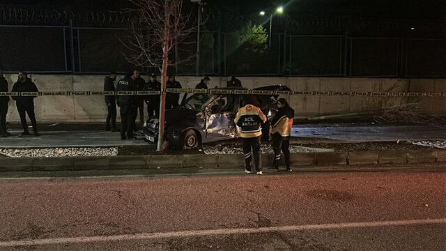 Ağaca çarpan otomobilin sürücüsü öldü