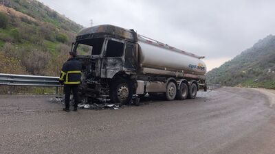 Akaryakıt tankerinde yangın çıktı