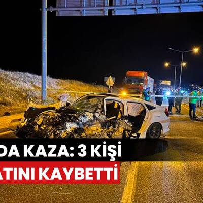 Otomobilin direğe çarptığı kazada 3 kişi öldü, 2 kişi yaralandı