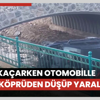 Kavgadan kaçarken otomobille köprüden düşüp yaralandı