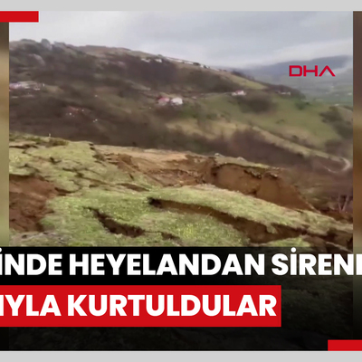 Sis içinde heyelandan sirenli uyarıyla kurtuldular