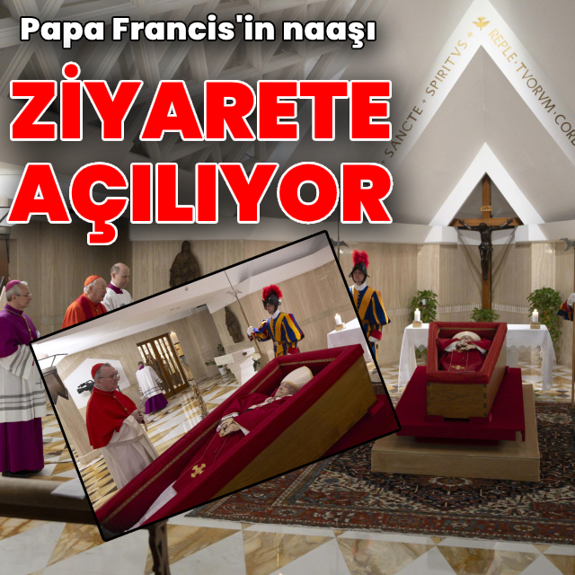 Papa Francis'in naaşı cenaze töreni öncesinde Aziz Petrus'ta