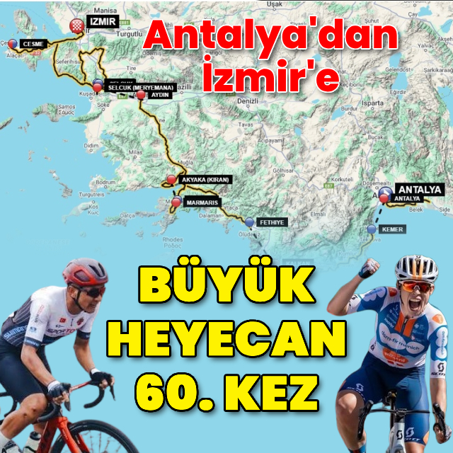 Antalya'dan İzmir'e bisiklet heyecanı