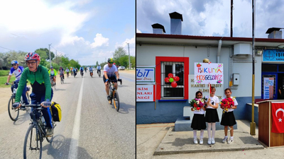 Bisikletli "Heybemde Kitap Var" etkinliği