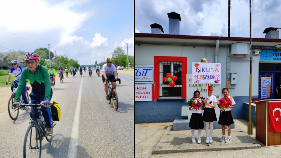 Bisikletli "Heybemde Kitap Var" etkinliği