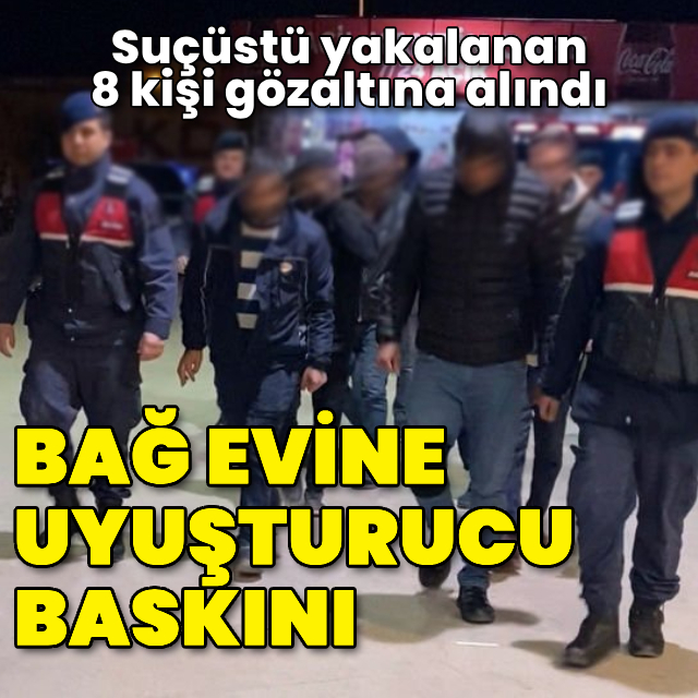 Jandarmadan bağ evine uyuşturucu baskını: 8 gözaltı