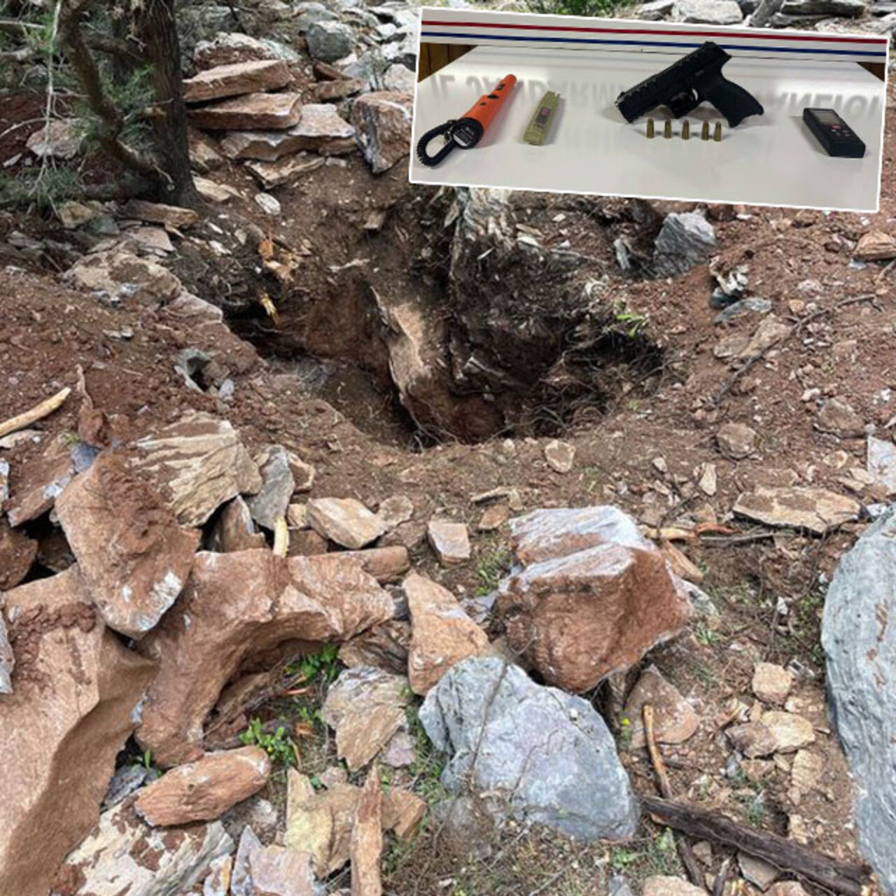 Mersin haberleri: Eski vali ile emekli albay kaçak kazıda yakalandı!