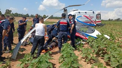 Adana'da jandarma cayrokopteri sert iniş yaptı