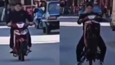 Motosikletin önünü kaldırdı, 41 bin lira ceza yedi