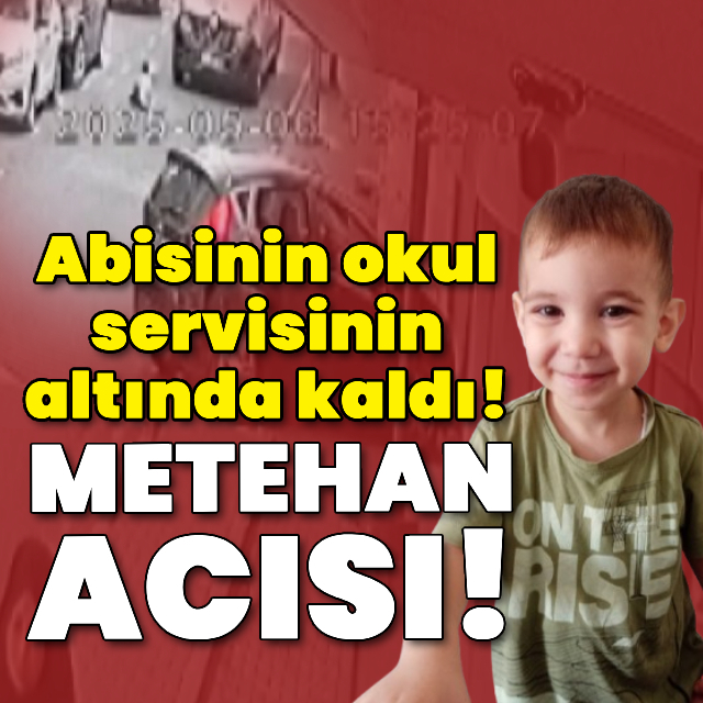 Abisinin okul servisinin altında kaldı!