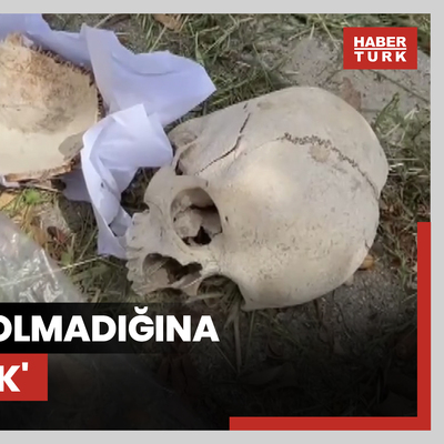 Çöpten kağıda sarılı insan kafatası çıktı