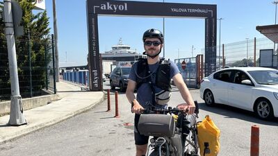 Bisiklet tutkunu Fransız'ın, 8'inci durağı Yalova