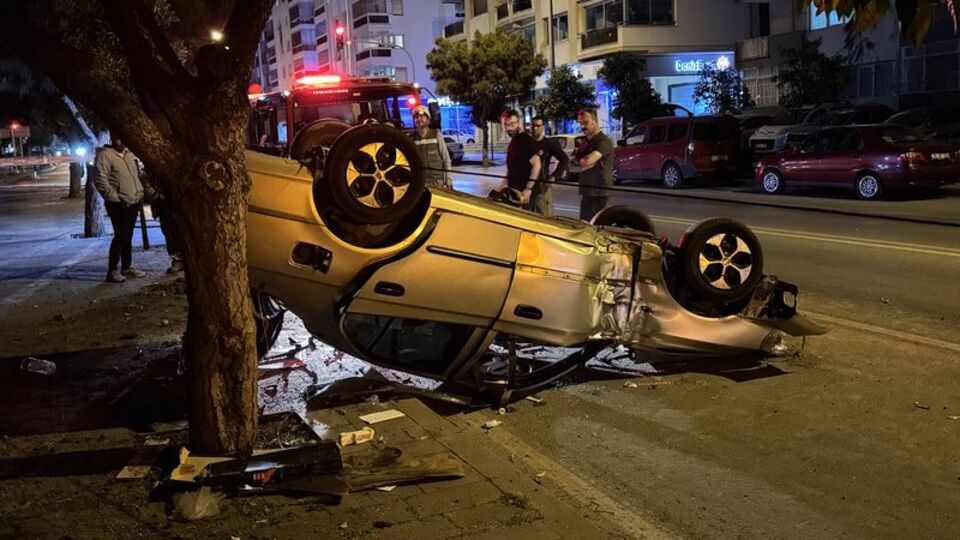 Takla atan otomobilin sürücüsü yaralandı