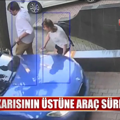 Eski eşinin üzerine otomobil sürdü!