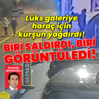 Lüks galeriye haraç kurşunu! 2 zanlıdan bir saldırıyı görüntüledi!