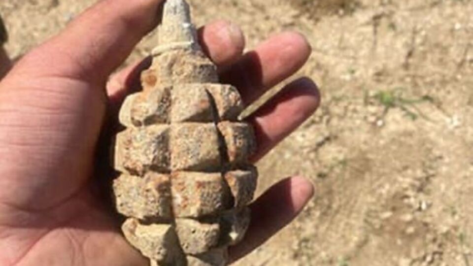 104 yıllık patlamamış el bombası bulundu