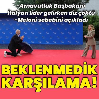 Arnavutluk Başbakanı Meloni'yi diz çökerek karşıladı