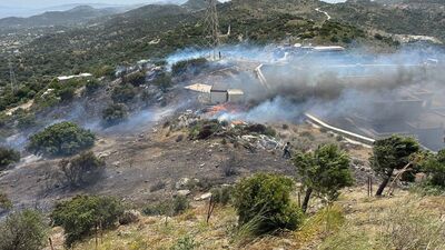 Bodrum'da yerleşim yeri yakınlarında yangın