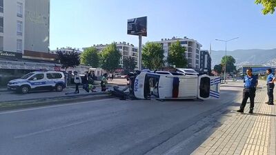 Polis aracı takla attı! 2'si polis 5 yaralı