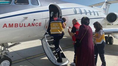 Ambulans uçak karaciğer yetmezliği olan 2 yaşındaki çocuk için havalandı