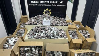 Mersin'de 280 bin sentetik hap ele geçirildi
